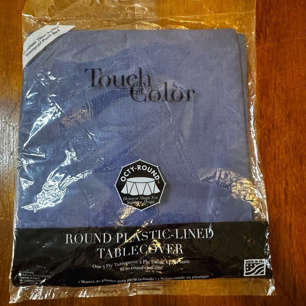 Navy Blue 2/Ply Paper-Poly Round Tablecloth 82" Tableware Supplies Decorations